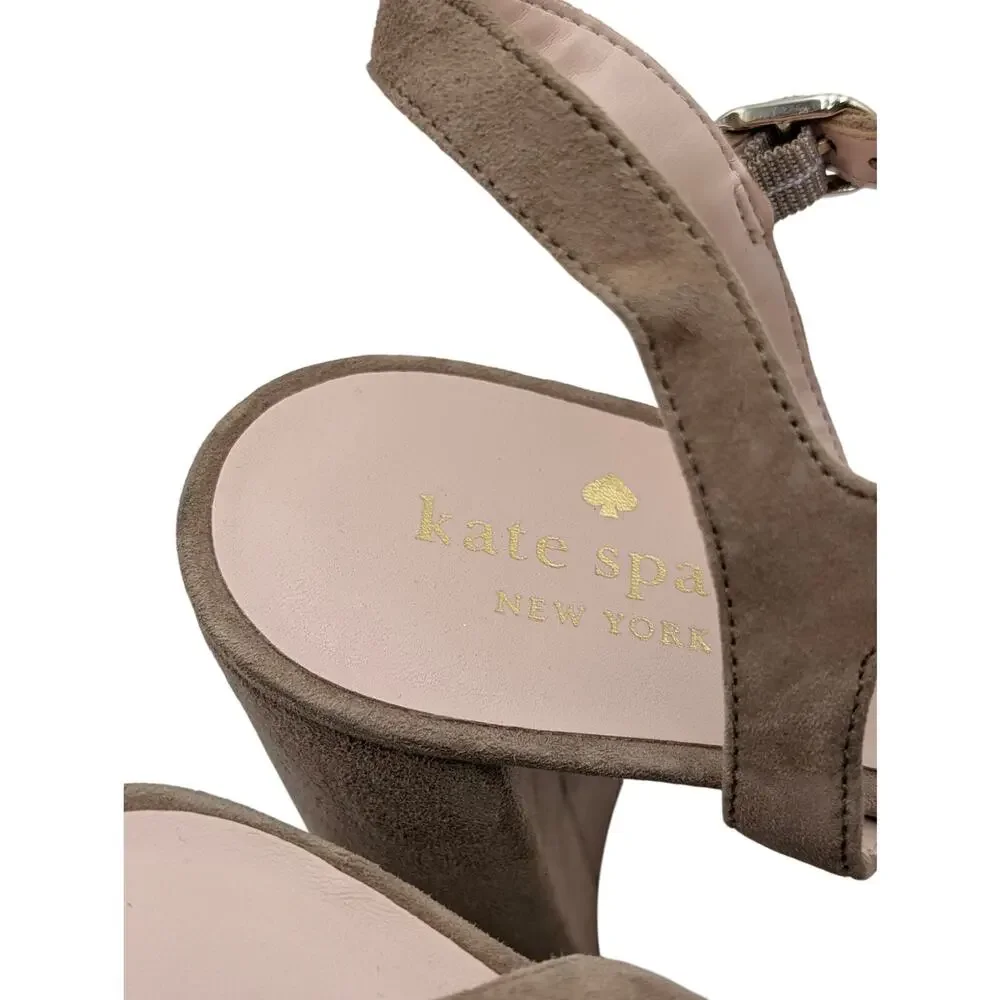 Kate Spade Delphi Heel Platform Sandal Women's Roasted Almond Size US9B EU39.5